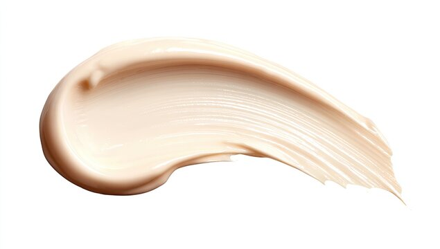Creamy beige cosmetic product smudge