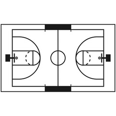 Fototapeta premium Basic Basketball Court Layout