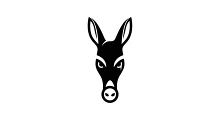 Fierce black donkey head mascot logo design.