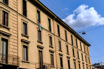 Residential buildings along via Piero della Francesca in Milan, Italy