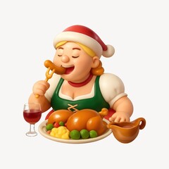 Obraz premium Festive feast with joyful character.