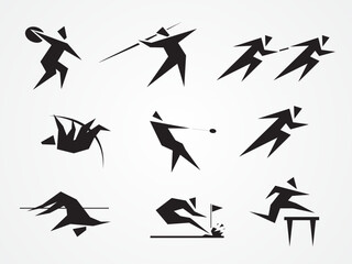 collection athletics sport Square body icon