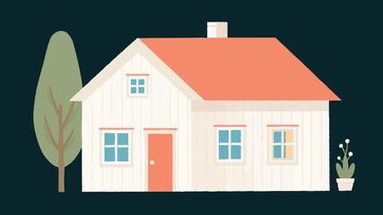 Cute and minimalist illustrations of Scandinavian-inspired houses.