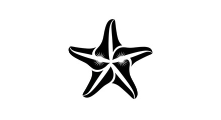 Obraz premium Stylized Black and White Starfish Illustration.