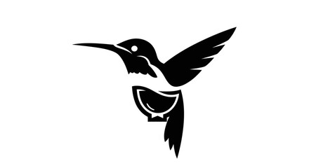 Stylized Black Hummingbird with a Bowl in its Body.