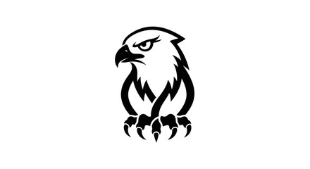 Powerful Eagle Head and Talons Logo Design.