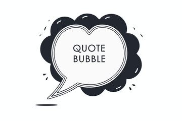 Abstract Quote Bubble Shape, Minimalist Black Outline, White Background