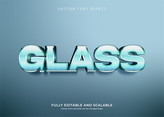 Glass Style 3D Editable Text Effect Vector Typography
