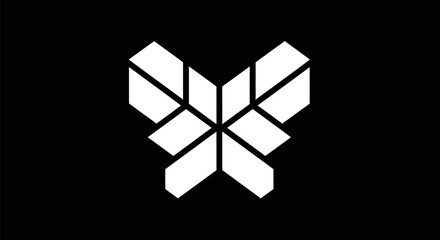 Geometric Butterfly Logo Design with Abstract Shapes.