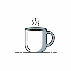Coffee Mug Cute Illustration on White Background