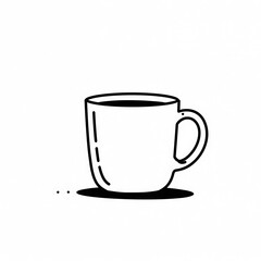 Coffee Mug Cute Illustration on White Background