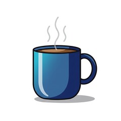 Coffee Mug Cute Illustration on White Background