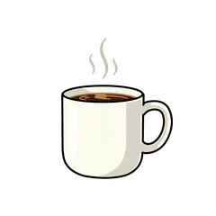 Coffee Mug Cute Illustration on White Background