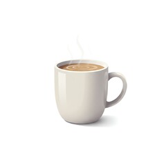 Coffee Mug Cute Illustration on White Background
