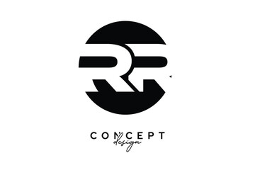 RR Creative Negative Space Circle Monogram Logo Design