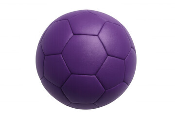 Fototapeta premium Realistic 3d rendering of a rotating purple soccer ball on a transparent background, ideal for sports-themed designs