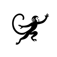 Happy Monkey Vector Illustration – Cute Playful Jungle Animal