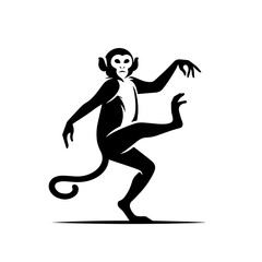 Playful Monkey Vector Illustration – Cute Cartoon Jungle Animal