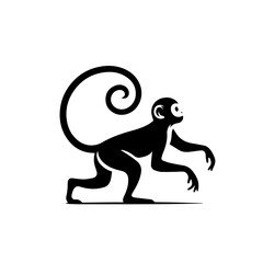 Cute Monkey Vector Illustration – Playful Cartoon Jungle Animal