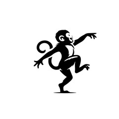 Playful Monkey Vector Illustration – Cute Cartoon Animal Design