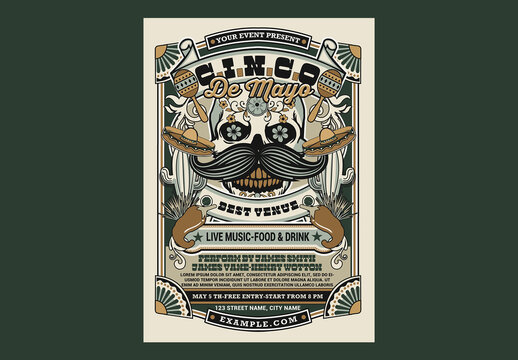 Cinco De Mayo Retro Flyer