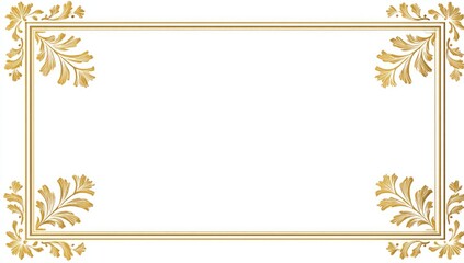 Ornate gold frame on white background