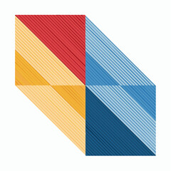 Fototapeta premium Abstract Geometric Design With Red Yellow And Blue Stripes
