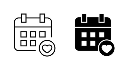 Calendar date and heart icon