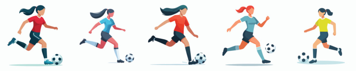 Naklejka premium vector of woman dribbling ball