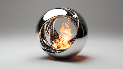 Abstract sphere on light gray background