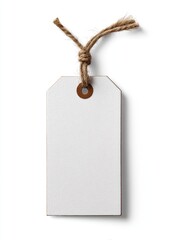 Blank white tag with twine