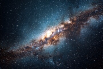 Fototapeta premium Vast Milky Way Galaxy with Swirling Nebulae and Countless Stars