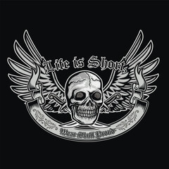 gothic sign with skull, grunge vintage design t shirts
