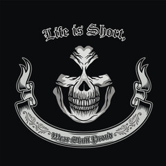 gothic sign with skull, grunge vintage design t shirts
