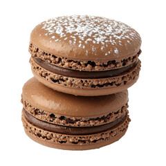 Chocolate macaron macaron dessert pastry cookie chocolate filling brown powdered sugar sweet confectionery