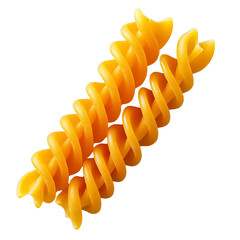 Dry fusilli pasta spiral closeup with warm golden texture and appetizing glow, minimal food styling