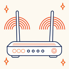 Isolated white Wi-Fi router for wireless internet connection and network communication