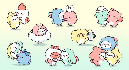 "Whimsical Companions: Celebrating Friendship, Joy, and Cuteness Through Heartwarming Cartoon Characters"