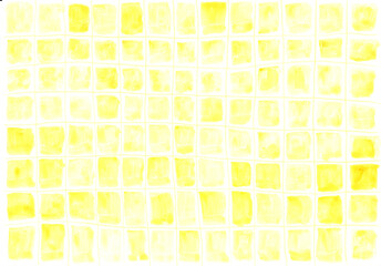 Abstract yellow watercolor geometric tile background with copy space