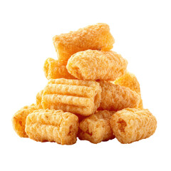 Stack Of Fried Snack Treats Piled High Isolated On White Background
