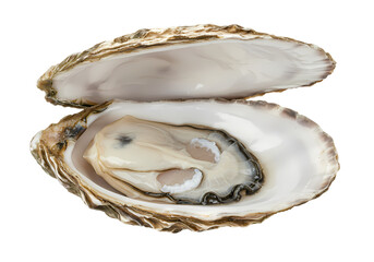 Fresh Oyster: Close-up of Raw Oyster in Shell, Seafood Delicacy