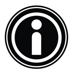 Vector silhouette of an information symbol inside a circle. 