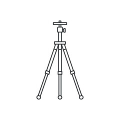 Simple Line Drawing of a Tripod.