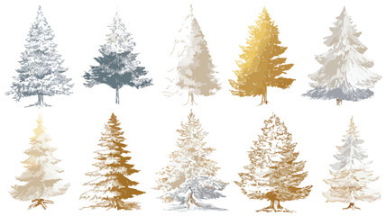 Obraz premium Christmas Tree Art Illustration for Festive Designs and Holiday Projects