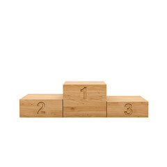 Wooden Winners Podium First Second Third Place on transparent background