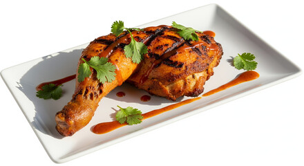 45 Degree Shot of Grilled Kati Kati Chicken Leg