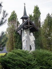 Chapel of the Sacred Heart of Jesus in Jaszczur&oacute;wka, located in Zakopane, Poland. This wooden chapel is an iconic example of the so-called Zakopane style, designed by Stanisław Witkiewicz. 