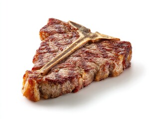 Roasted T-bone steak, isolated