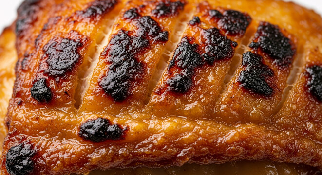 Macro Texture of Crispy Kati Kati Chicken Skin