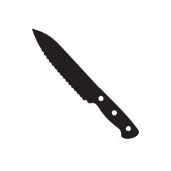 knife silhouette vector on white background. 